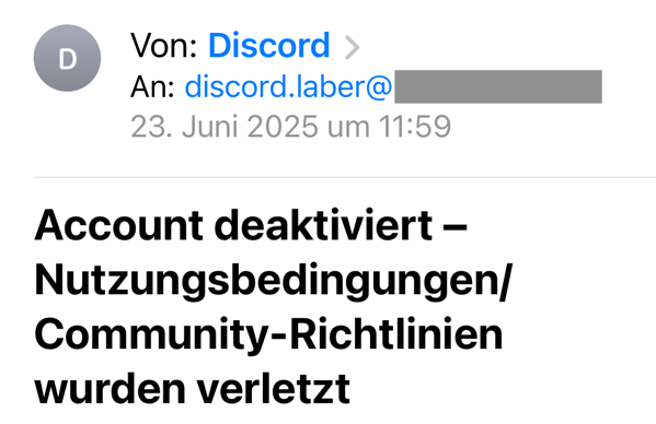 Discord Sperre.