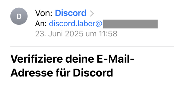 Discord Verifizierung.